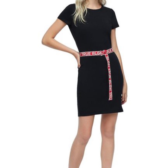 True Religion Womens Belted Bodycon Dress